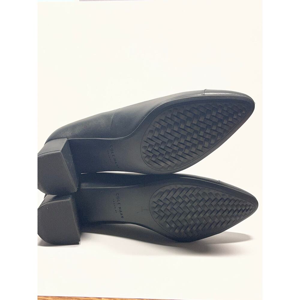 Cole Haan The Go-To Pump Shoes Block Heel Black Leather Womens 8 - Picture 8 of 10